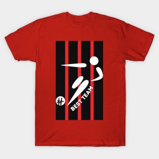 RED BLACK BEST TEAM - Football Player T-Shirt